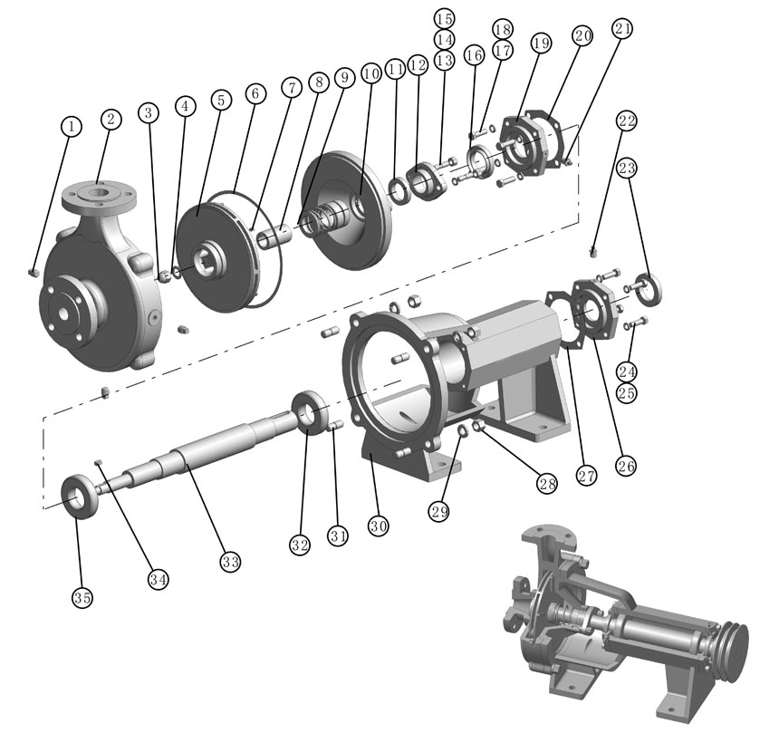 32SB180J Spray Pump Explosive Drawing